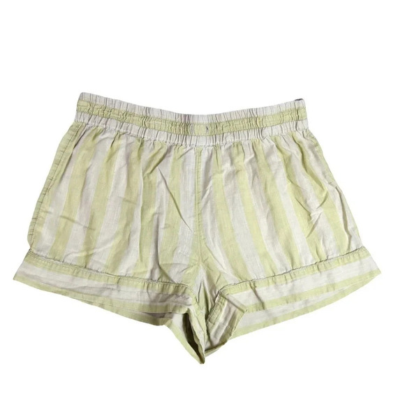 Anthropologie Shorts Lime Ivory Striped Shorts Large Petite *Missing Drawstring* - Picture 3 of 10